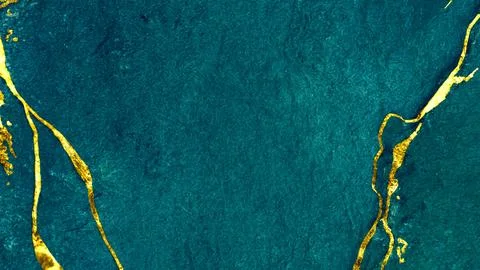 Blue, gold marble background Stock Photos