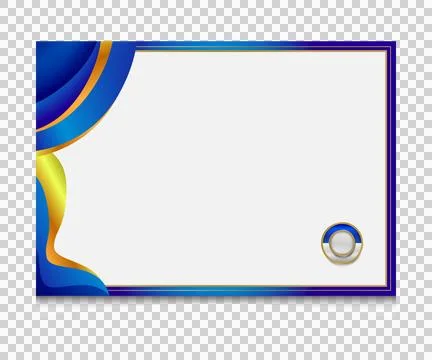 Blue gold modern certificate border frame template design Stock Illustration