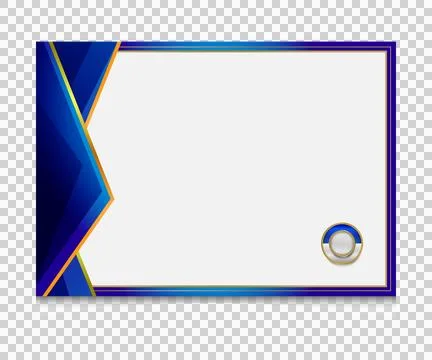 Blue gold modern certificate border frame template background Stock Illustration