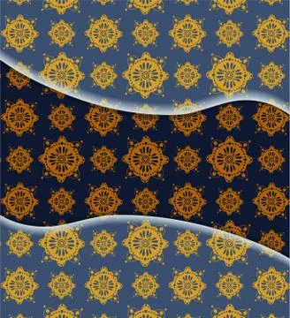 Blue- golden abstract background. Illustrazione stock