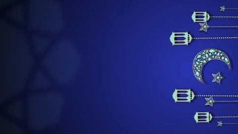 BLUE GOLDEN LANTERNS VERTICAL Stock Footage 261276329