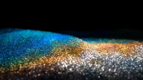 Blue Golden Silver Shiny moving glitter seamless VJ loop abstract background Stock Footage 104036301