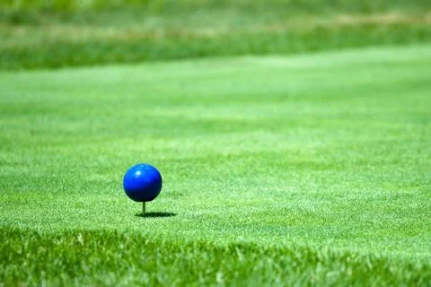 Blue Golf Tee Marker Stock Photos