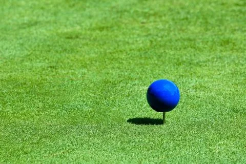 Blue Golf  Tee Marker Stock Photos