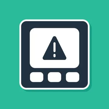 Blue Gps device error icon isolated on green background. Vector Stock Illustration