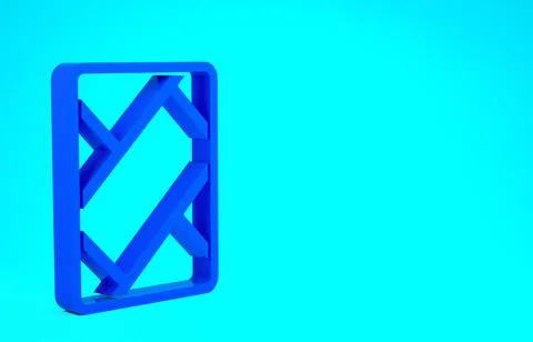 Blue Gps device with map icon isolated on blue background. Minimalism concept 스톡 일러스트