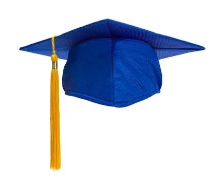 Blue Grad Hat Front Stock Photos
