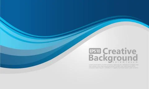 Blue gradation wavy background Stock Illustration