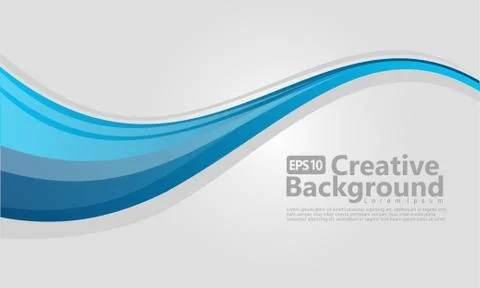 Blue gradation wavy background Stock Illustration