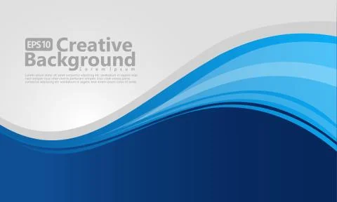 Blue gradation wavy background Stock Illustration