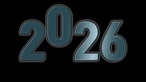 Blue Gradient 2026 Year Animation Clip 库存影片 331719687