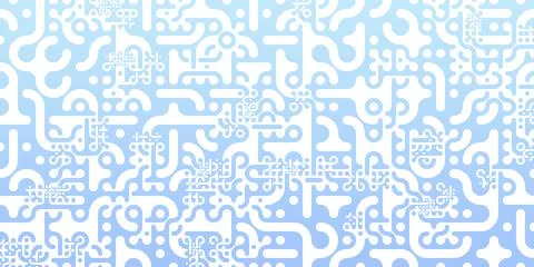 Blue gradient abstract tiles background with lines and circles. Maze like shape Illustrazione stock