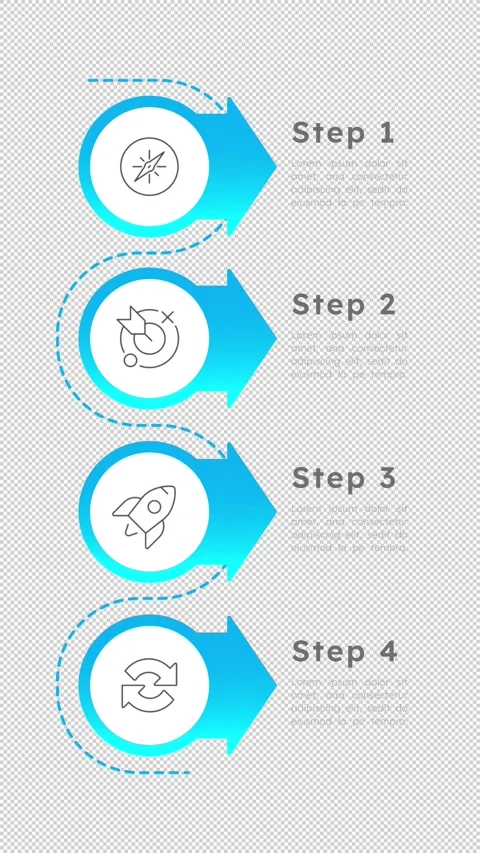 Blue gradient arrow empty infographic template animation Stock Footage 342247389