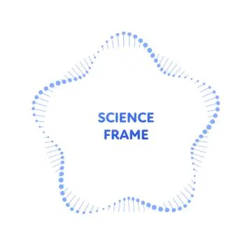 Blue gradient atom rna circle helix around text block on white background 스톡 일러스트