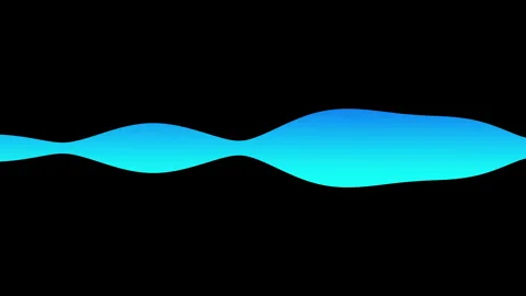 Blue Gradient Audio Wave Oscillating On Black Background For Voice Visualization Stock Footage 325987998