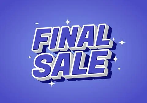 Blue gradient background with bold FINAL SALE text in 3D white and blue, sp.. Stock Illustration