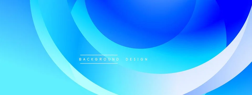 Blue gradient background with curved lines. Smooth shapes create modern design. Illustrazione stock