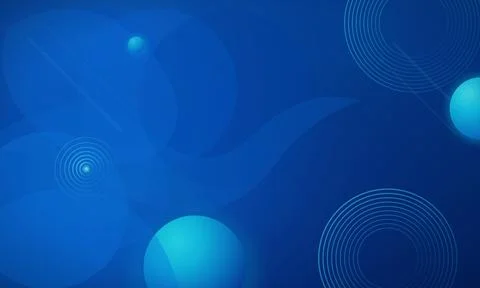 Blue gradient background features overlapping circles and curved lines Stock Photos