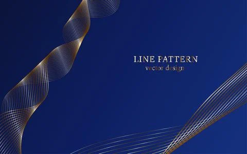 Blue gradient background with golden lines, star award. Vector glowing effect Stock Illustration