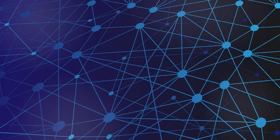 Blue gradient background with a grid of lines and circles for illustrations o Stock Illustration