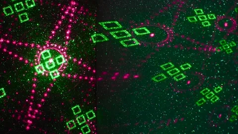 On a blue gradient background, moving multi-colored figures Video stock 241306225