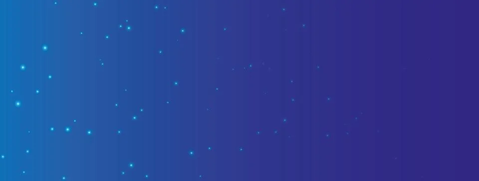 Blue gradient banner with small particles, vector illustration. Ilustración de archivo