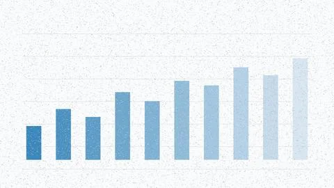 Blue gradient bar chart growth trend illustration Stock Illustration
