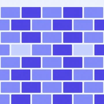 Blue gradient brick wall pattern texture design Stock Illustration