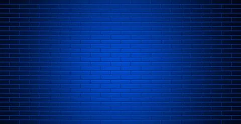Blue gradient brick wall texture background Stock Illustration