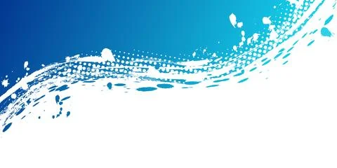 Blue Gradient Brush Background with Halftone Effect Stock Illustration