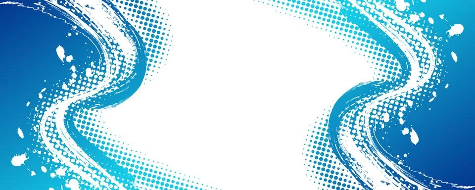 Blue Gradient Brush Background with Halftone Effect Stock Illustration