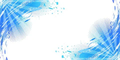 Blue Gradient Brush Texture Background with Halftone Effect Stock Illustration
