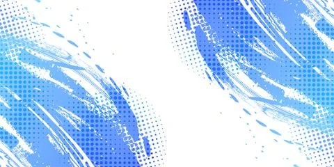 Blue Gradient Brush Texture Background with Halftone Effect 스톡 일러스트