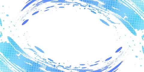 Blue Gradient Brush Texture Background with Halftone Effect 스톡 일러스트