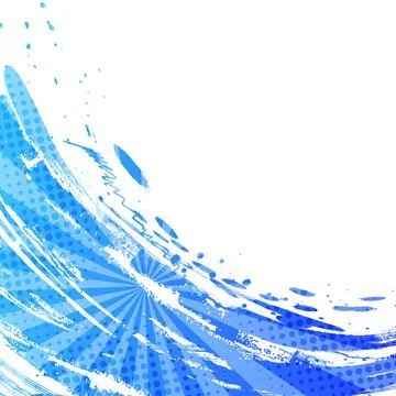 Blue Gradient Brush Texture Background with Halftone Effect Stock Illustration