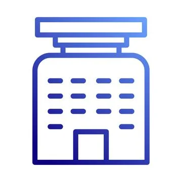 Blue Gradient Building Line Art Style Icon Graphic Ilustración de archivo