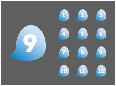 Blue gradient Bullet Point set on black background Stock-Illustration