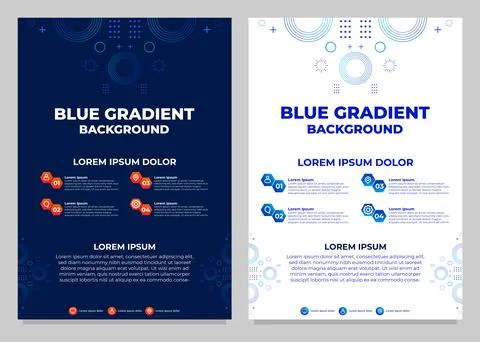Blue gradient business flyer template collection Stock Illustration
