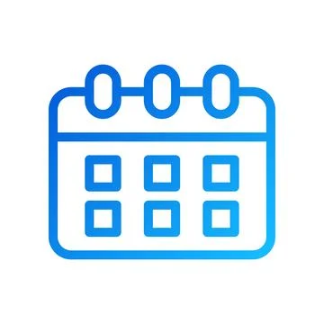 Blue gradient calendar icon in vector format image Stockillustratie