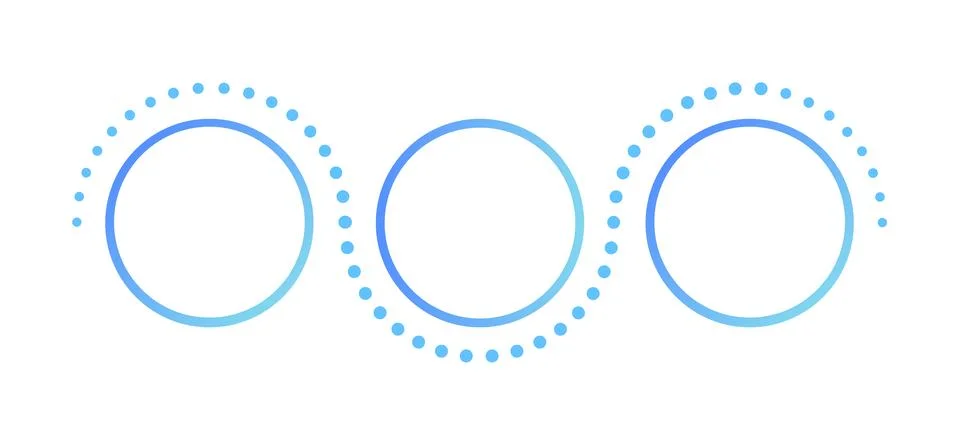 Blue gradient circled empty infographic template Stock Illustration
