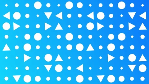 Blue gradient with circles, triangles, diamonds, seamless looping. Stock Footage 286417021