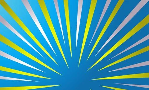 Blue gradient color comic illustration background with white and yellow strip Stock Illustration