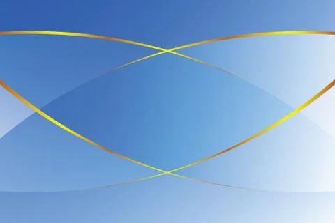 Blue gradient color soft light and golden line graphic for cosmetics banner Illustrazione stock