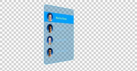 Blue gradient contact panel is showing four profile avatars with transparent 스톡 사진