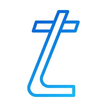 Blue gradient cross and L shape logo on white background Stock Illustration