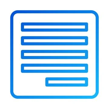 Blue gradient document icon with text placeholders Illustrazione stock