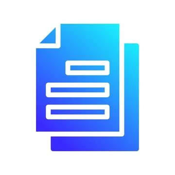 Blue Gradient Document Stack Icon Illustration Stock Illustration