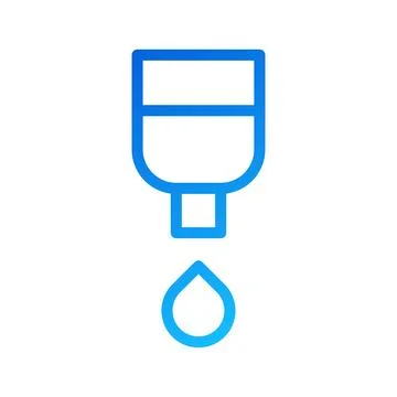 Blue gradient drop icon with bottle shape simple Illustrazione stock
