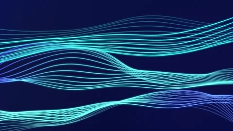 Blue Gradient Flowing Lines Abstract Background Seamless Loop Stock Footage 336158946