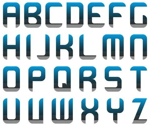 Blue gradient font isolated on white background. Stock Illustration